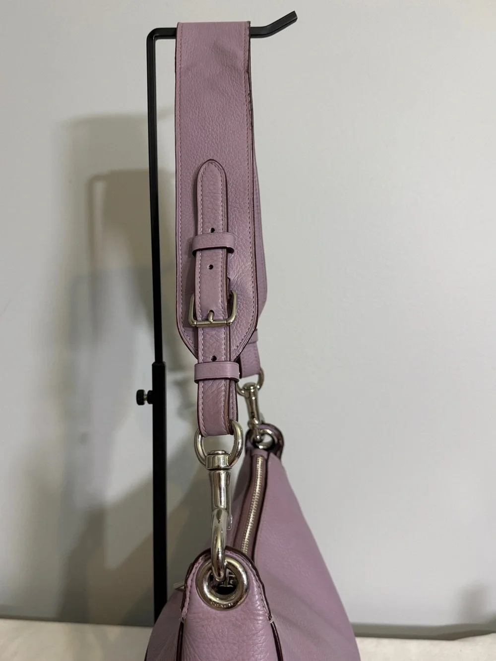 Coach Jes Hobo Shoulder Bag Lilac Purple Pebbled Leather F76695